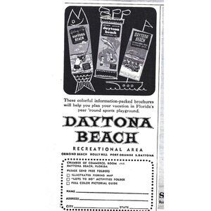 Vintage 1958 Daytona Beach Florida Recreational Area Tourist Brochure Print Ad